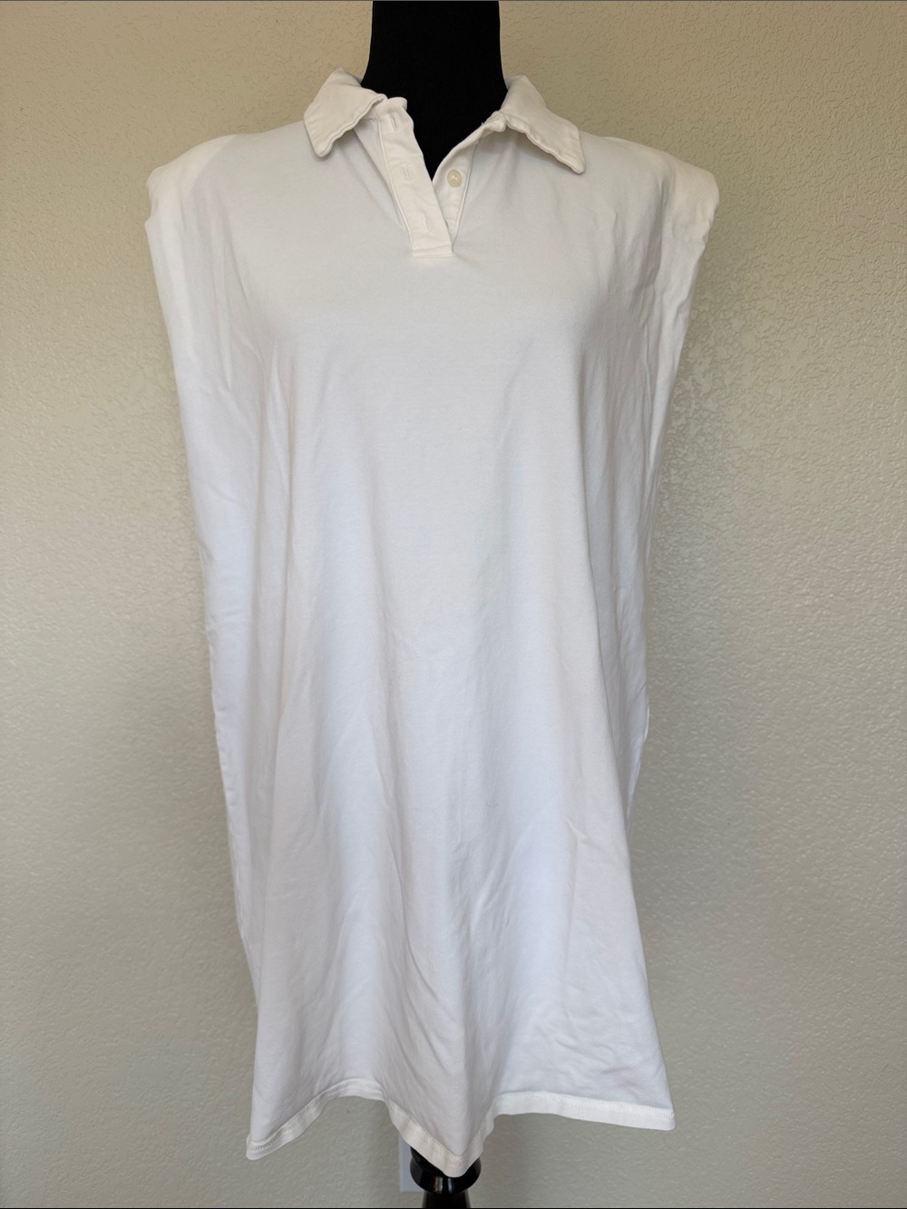 Divided White Sleeveless Polo Mini Dress